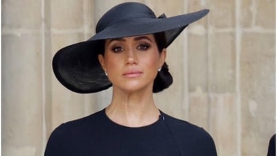 Meghan Markle at the funeral of Queen Elizabeth II. Meghan Markle at the funeral of Queen Elizabeth II.