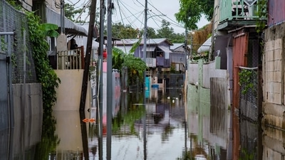 Hurricane Fiona dumped torrential rain on the Dominican Republic and left one person there dead on Monday after triggering major flooding in Puerto Rico and widespread power blackouts across both Caribbean islands. (AFP) Hurricane Fiona dumped torrential rain on the Dominican Republic and left one person there dead on Monday after triggering major flooding in Puerto Rico and widespread power blackouts across both Caribbean islands. (AFP)