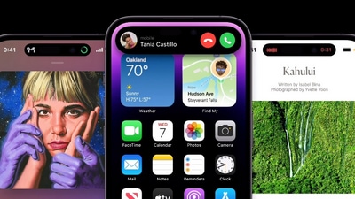 Dynamic Island feature presents a new way for showing notifications with status indicators. (Apple) Dynamic Island feature presents a new way for showing notifications with status indicators. (Apple)