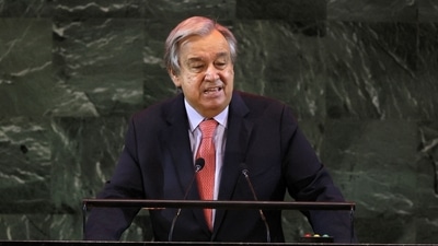 United Nations Secretary General Antonio Guterres speaks during the summit. (Reuters)