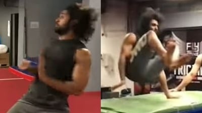 Vijay Deverakonda posted a video as he performed stunts. Vijay Deverakonda posted a video as he performed stunts.