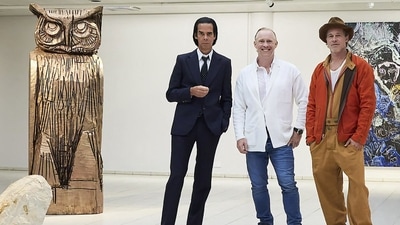 Brad Pitt's sculptures were revealed by the actor himself on Saturday as part of a larger exhibition by British artist Thomas Houseago, alongside a ceramic series by Australian alternative rocker Nick Cave. (AFP) Brad Pitt's sculptures were revealed by the actor himself on Saturday as part of a larger exhibition by British artist Thomas Houseago, alongside a ceramic series by Australian alternative rocker Nick Cave. (AFP)