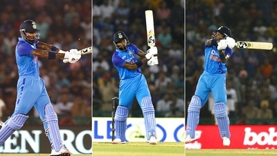 Hardik Pandya with three gigantic sixes in the last over (Getty Images)