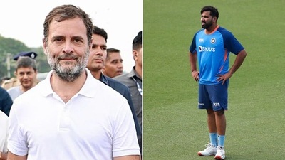 File images of Rahul Gandhi (L) and Team India captain Rohit Sharma (R) (ANI/Getty) File images of Rahul Gandhi (L) and Team India captain Rohit Sharma (R) (ANI/Getty)