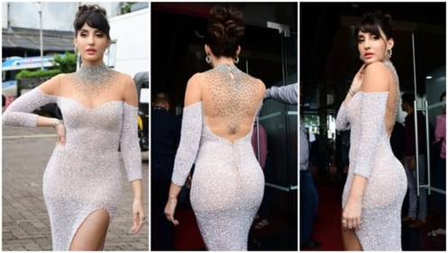 Nora Fatehi clicked by paparazzi at Jhalak Dikhhla Jaa 10 sets. (HT Photo/Varinder Chawla) Nora Fatehi clicked by paparazzi at Jhalak Dikhhla Jaa 10 sets. (HT Photo/Varinder Chawla)