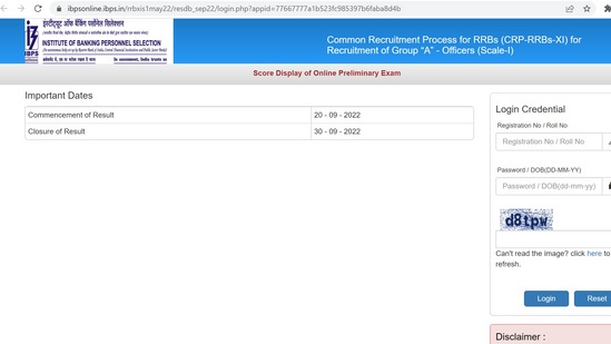 IBPS RRB PO Prelims Result 2022: Candidates can check their scores from the official website ibps.in(ibps.in)