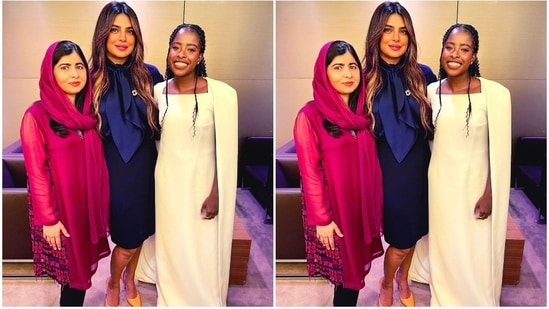 On Tuesday, Priyanka Chopra shared several pictures and videos from her visit to the United Nations Headquarters. The star, who is a 'proud' representative of UNICEF, spoke for the second time at UNGA. She even met American poet Amanda Gorman and activist Malala Yousafzai and posted pictures with them.(Instagram)