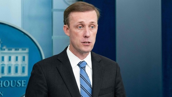 National Security Advisor Jake Sullivan speaks during the daily press briefing in the Brady Briefing Room of the White House in Washington, DC.&nbsp;(AFP)