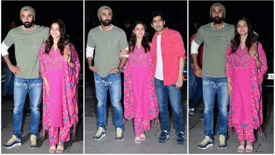 Alia Bhatt's husband Ranbir Kapoor, on the other hand, complimented his wife in casual wear.(HT Photo/Varinder Chawla)