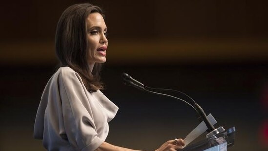 Actor and UNHCR Special Envoy Angelina Jolie has reached Pakistan to help people affected by floods.(AP)