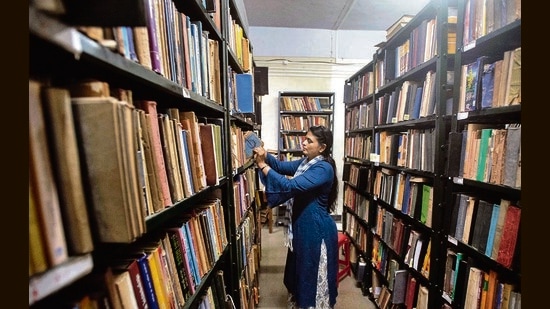 Library at Bhandarkar Oriental Research Institute. (Pratham Gokhale/HT Photo)