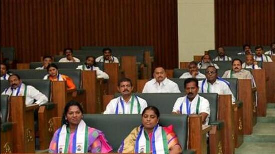 The seven-member committee, headed by Tirupati MLA Bhumana Karunakar Reddy, tabled two copies of the report in the Andhra Pradesh assembly. (Pic:Style photo service.) The seven-member committee, headed by Tirupati MLA Bhumana Karunakar Reddy, tabled two copies of the report in the Andhra Pradesh assembly. (Pic:Style photo service.)