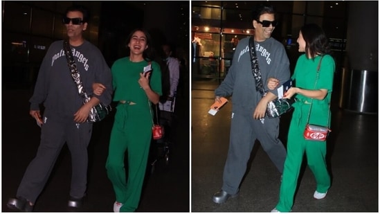 Karan Johar wants to know who is Sara Ali Khan 'shauhar', we can't take our eyes off her quirky bag&nbsp;(HT Photo/Varinder Chawla)