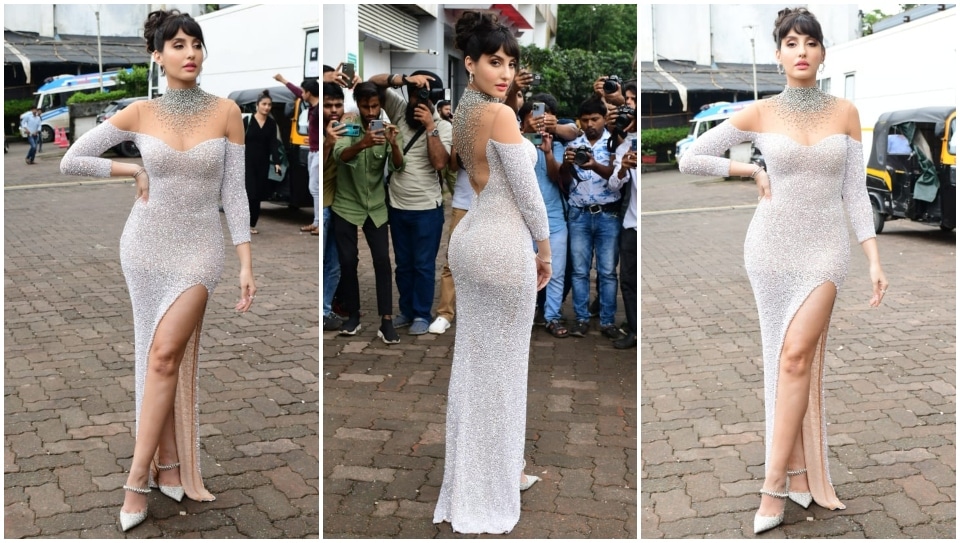 Don't Be Surprised If Your Jaw Drops When You Spot The Gorgeous Nora Fatehi  In A White Cutout Dress