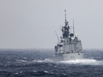 China-Taiwan Conflict: US Navy, The Royal Canadian Navy Halifax-class frigate HMCS Vancouver (FFH 331) transits the Taiwan Strait. China-Taiwan Conflict: US Navy, The Royal Canadian Navy Halifax-class frigate HMCS Vancouver (FFH 331) transits the Taiwan Strait.