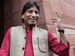 In this file photo dated July 31, 2015 comedian Raju Srivastava at Parliament house complex in Delhi. (PTI) In this file photo dated July 31, 2015 comedian Raju Srivastava at Parliament house complex in Delhi. (PTI)