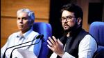 **EDS: HANDOUT PHOTO MADE AVAILABLE FROM PIB ON WEDNESDAY, SEPT. 21, 2022** New Delhi: Union Minister for Information & Broadcasting, Youth Affairs and Sports Anurag Singh Thakur addresses a press conference on Cabinet Decisions, in New Delhi, Wednesday, Sept. 21, 2022. (PTI Photo)(PTI09_21_2022_000132A) (PTI) **EDS: HANDOUT PHOTO MADE AVAILABLE FROM PIB ON WEDNESDAY, SEPT. 21, 2022** New Delhi: Union Minister for Information & Broadcasting, Youth Affairs and Sports Anurag Singh Thakur addresses a press conference on Cabinet Decisions, in New Delhi, Wednesday, Sept. 21, 2022. (PTI Photo)(PTI09_21_2022_000132A) (PTI)