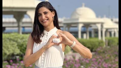 Aahana at Lucknow Riverfront during her recent visit to her hometown.