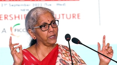 Union Minister of Finance and Corporate Affairs Nirmala Sitharaman addresses the 3rd edition of FICCI Leads 2022 - Reimagine The World in New Delhi. (ANI) Union Minister of Finance and Corporate Affairs Nirmala Sitharaman addresses the 3rd edition of FICCI Leads 2022 - Reimagine The World in New Delhi. (ANI)