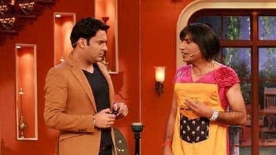 Kapil Sharma and Raju Srivastava on Comedy Nights with Kapil. Kapil Sharma and Raju Srivastava on Comedy Nights with Kapil.