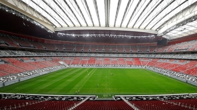 A general view shows the Al Bayt stadium, built for the upcoming 2022 FIFA World Cup&nbsp; (REUTERS)