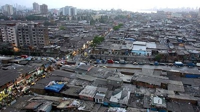 An aerial view of Dharavi slums in Mumbai. (HT file photo)
