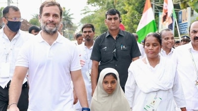 Shashi Tharoor said the girl is too young to be part of any vote bank politics after Samit Patra accused Rahul Gandhi of appeasement based on this photo of Bharat Jodo Yatra. Shashi Tharoor said the girl is too young to be part of any vote bank politics after Samit Patra accused Rahul Gandhi of appeasement based on this photo of Bharat Jodo Yatra. 