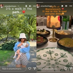 During her visit, Priyanka spent her time with her daughter in a park. During her visit, Priyanka spent her time with her daughter in a park.