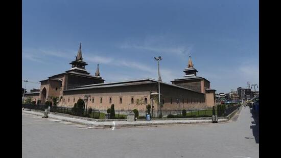 Jamia Masjid and its vicinity in Srinagar. (HT File)