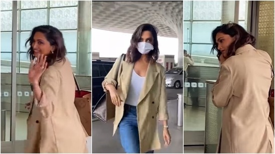 Another day, another stunning airport look of Deepika Padukone | Watch(Instagram/@varindertchawla)