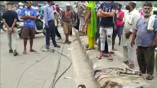 The incident took place in Delhi’s Seemapuri area at around 1:50am, when the truck driver was crossing the DTC Depot Red Light.(ANI)