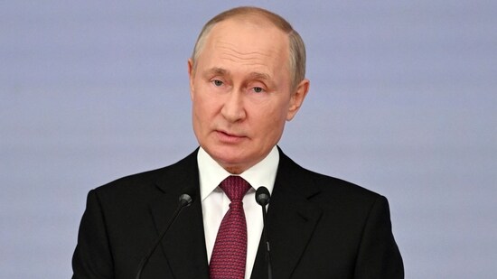 Russia-Ukraine War: Russian President Vladimir Putin addresses a gathering.(AFP)