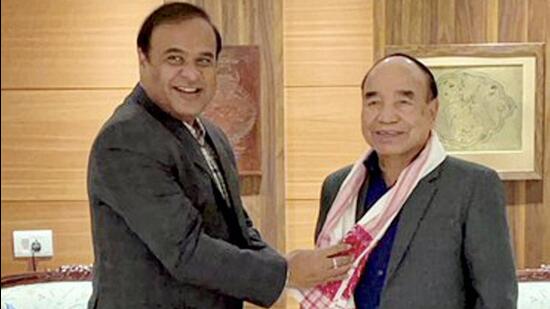 Himanta Biswa Sarma and Zoramthanga. (PTI)