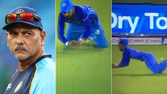 Ravi Shastri did not hold back his criticism for India's 'sloppy' fielding(Getty/Screengrab)