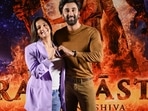 Ranbir Kapoor and Alia Bhatt pose for photos during a press conference for the promotion of their film Brahmastra: Part One - Shiva, in New Delhi, Sept 7.(PTI) Ranbir Kapoor and Alia Bhatt pose for photos during a press conference for the promotion of their film Brahmastra: Part One - Shiva, in New Delhi, Sept 7.(PTI)