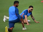 Indian cricketers Jasprit Bumrah and Virat Kohli during a practice session(PTI) Indian cricketers Jasprit Bumrah and Virat Kohli during a practice session(PTI)