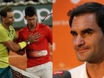 Rafael Nadal with Novak Djokovic; Roger Federer Rafael Nadal with Novak Djokovic; Roger Federer