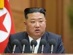 Russia-Ukraine War: North Korean leader Kim Jong Un delivers a speech during a parliament in Pyongyang, North Korea. Russia-Ukraine War: North Korean leader Kim Jong Un delivers a speech during a parliament in Pyongyang, North Korea.