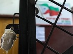 Sealed Popular Front of India (PFI) party office in Hyderabad on Thursday, (PTI) Sealed Popular Front of India (PFI) party office in Hyderabad on Thursday, (PTI)