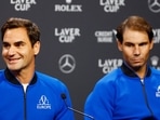 Team Europe's Roger Federer and Rafael Nadal during a press conference