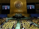 British Prime Minister Liz Truss addresses the 77th Session of the United Nations General Assembly at U.N. Headquarters in New York City, U.S., September 21.&nbsp;