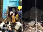 Images of the wall collapse incidents in UP's Etawah shared by ANI.