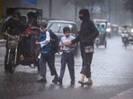 An incessant spell of light to moderate rain drenched Delhi for a second consecutive day on Thursday, leading to waterlogging in some areas and affecting traffic movement on key roads across the city.(HT Photo/Raj K Raj)