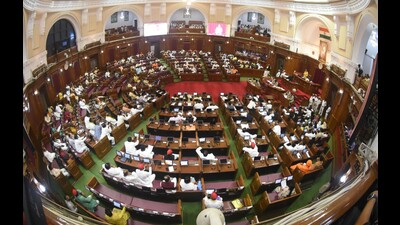 U.P. assembly speaker Satish Mahana said the arrangement of taking supplementary questions in writing had been worked out for the male members. (HT photo) U.P. assembly speaker Satish Mahana said the arrangement of taking supplementary questions in writing had been worked out for the male members. (HT photo)