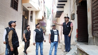 Haryana Police Crime Branch deployed during a raid conducted by National Investigation Agency (NIA). (ANI Photo) Haryana Police Crime Branch deployed during a raid conducted by National Investigation Agency (NIA). (ANI Photo)