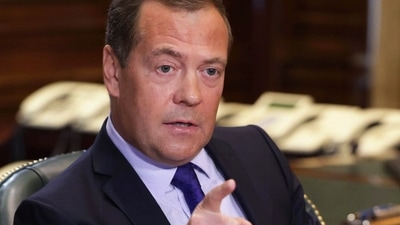 Russia-Ukraine War: Deputy head of Russia's Security Council Dmitry Medvedev attends an interview. (AP) Russia-Ukraine War: Deputy head of Russia's Security Council Dmitry Medvedev attends an interview. (AP)