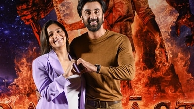 Ranbir Kapoor and Alia Bhatt pose for photos during a press conference for the promotion of their film Brahmastra: Part One - Shiva, in New Delhi, Sept 7. (PTI) Ranbir Kapoor and Alia Bhatt pose for photos during a press conference for the promotion of their film Brahmastra: Part One - Shiva, in New Delhi, Sept 7. (PTI)