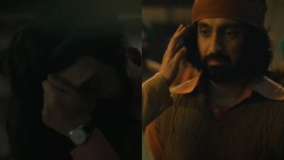 Diljit Dosanjh cutting his hair in a scene from Jogi. Diljit Dosanjh cutting his hair in a scene from Jogi.