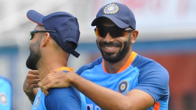 Indian cricketer Jasprit Bumrah during a training session ahead of the first T20 international match against Australia, at IS Bindra Cricket Stadium, in Mohali, on Sunday. (Keshav Singh/Hindustan Times) Indian cricketer Jasprit Bumrah during a training session ahead of the first T20 international match against Australia, at IS Bindra Cricket Stadium, in Mohali, on Sunday. (Keshav Singh/Hindustan Times)