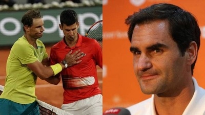 Rafael Nadal with Novak Djokovic; Roger Federer Rafael Nadal with Novak Djokovic; Roger Federer